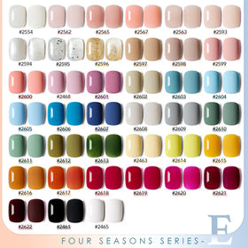 GAOY color swatch array displaying 39 gel shades to pick seasonal looks quickly