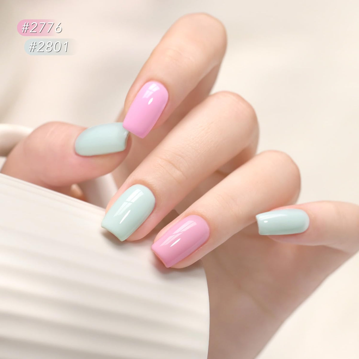 GAOY color swatch fan with labeled pastel macaron shades for quick color choice