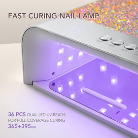 GAOY Diamond inner cavity illustrating 6.2x6.2 inch space for long nails and press-ons