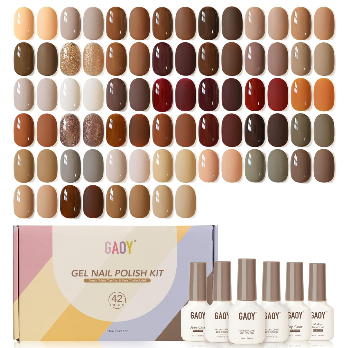 GAOY front packaging showing full kit for easy at-home manicures