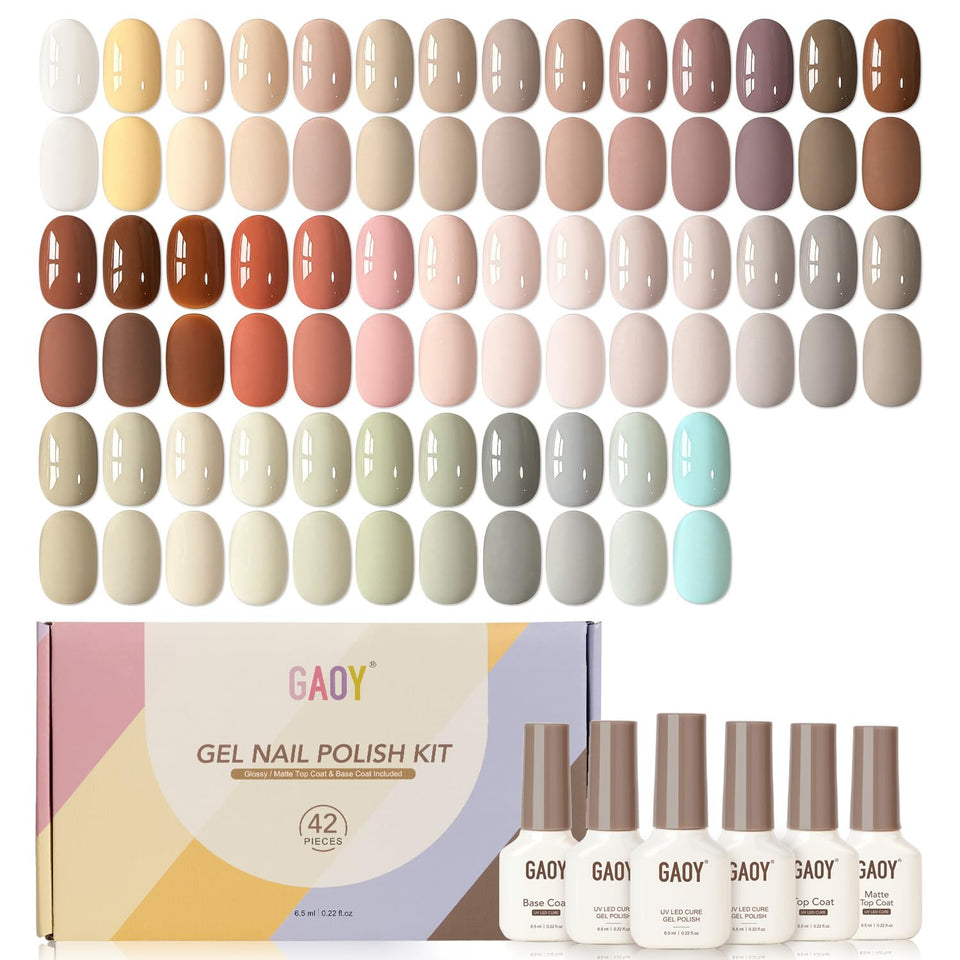 GAOY kit front packaging showing all bottles and included top/base coats benefit clear overview