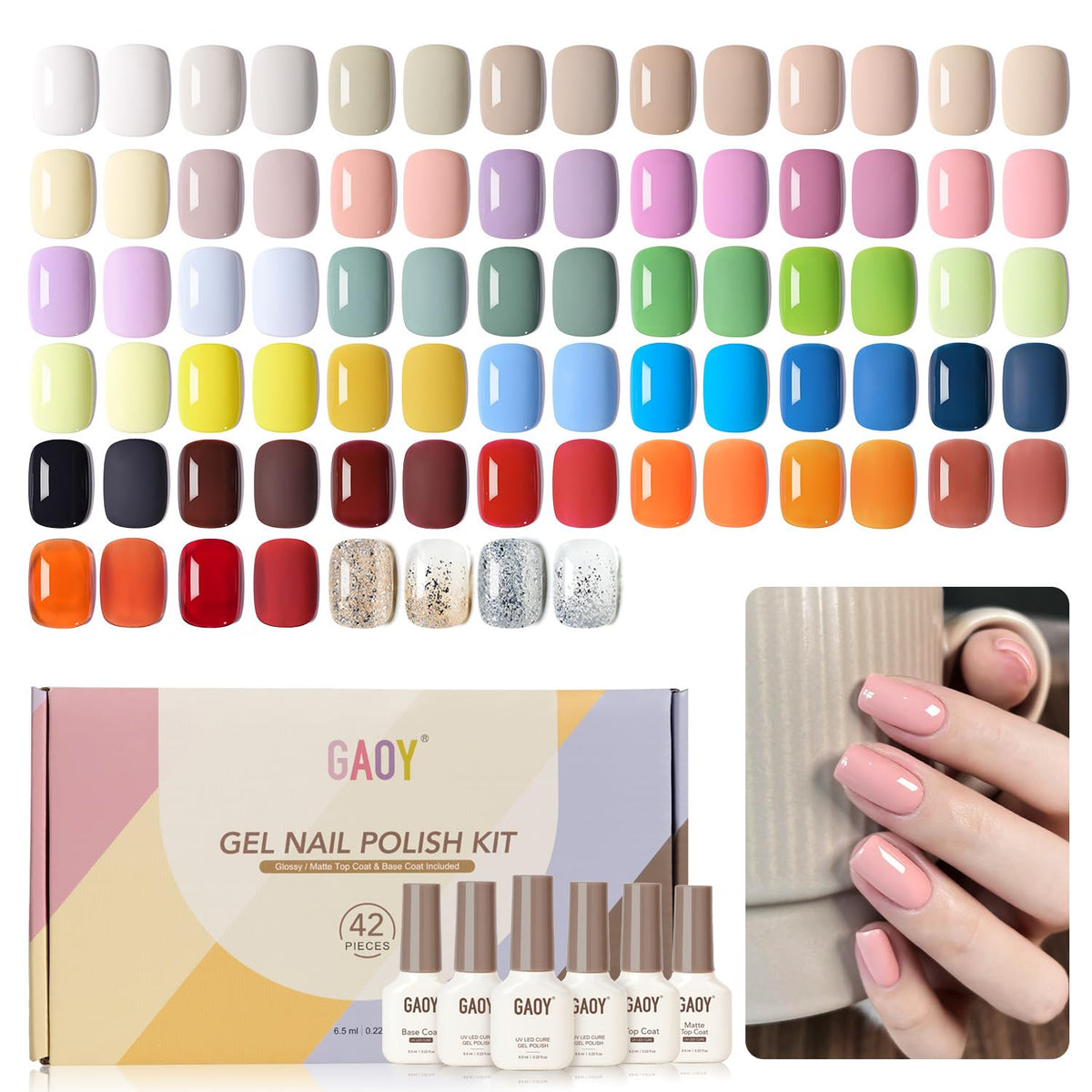 GAOY front packaging showing full 42-piece kit and neat arrangement benefits easy selection