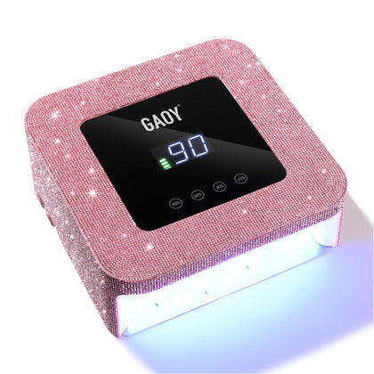 GAOY front view pink diamond lamp showing compact design and fast curing benefit