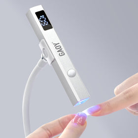 GAOY silver front view showing compact nail lamp and benefit of portability