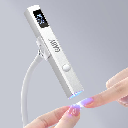 GAOY silver front view showing compact nail lamp and benefit of portability