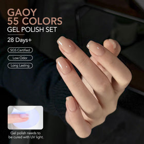 GAOY in-use image of a hand applying gel polish demonstrating easy DIY salon results at home