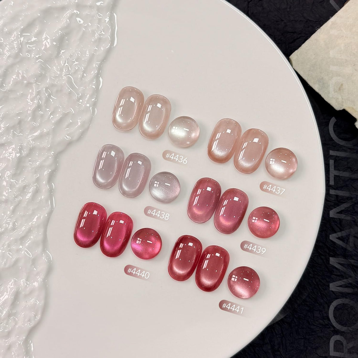 GAOY in-use valentines manicure on hands showing romantic pink shimmer for occasions
