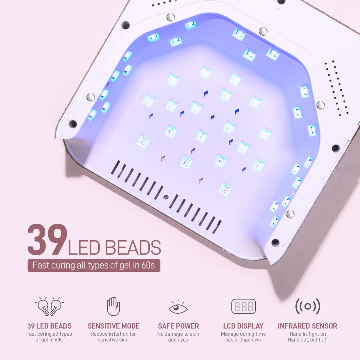 GAOY lamp curing a hand with automatic sensor for quick salon results benefit