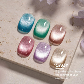 GAOY finished manicure on hand in lifestyle scene showing salon-quality, long-lasting shine