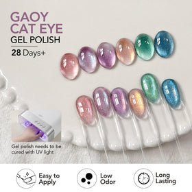 GAOY manicure lifestyle scene on a table showing finished nails and cozy home use