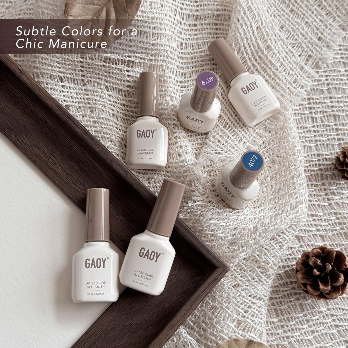 GAOY manicure on hands in cozy setting showing at-home salon results