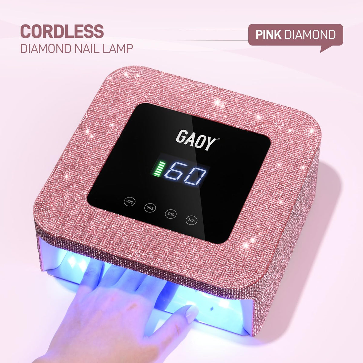 GAOY pink diamond texture close-up highlighting sparkling finish and stylish look