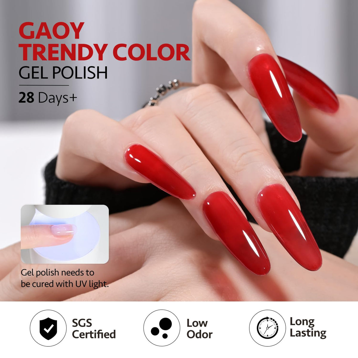 GAOY brush stroke texture showing smooth application and pigmented coverage for neat results