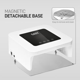 GAOY next to a hand for size comparison highlighting portable cordless convenience