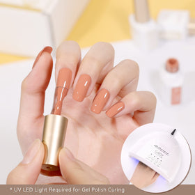 GAOY bottle beside a hand for size scale and easy portability benefit