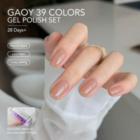 GAOY swatch array on hand displaying buildable translucent to opaque colors