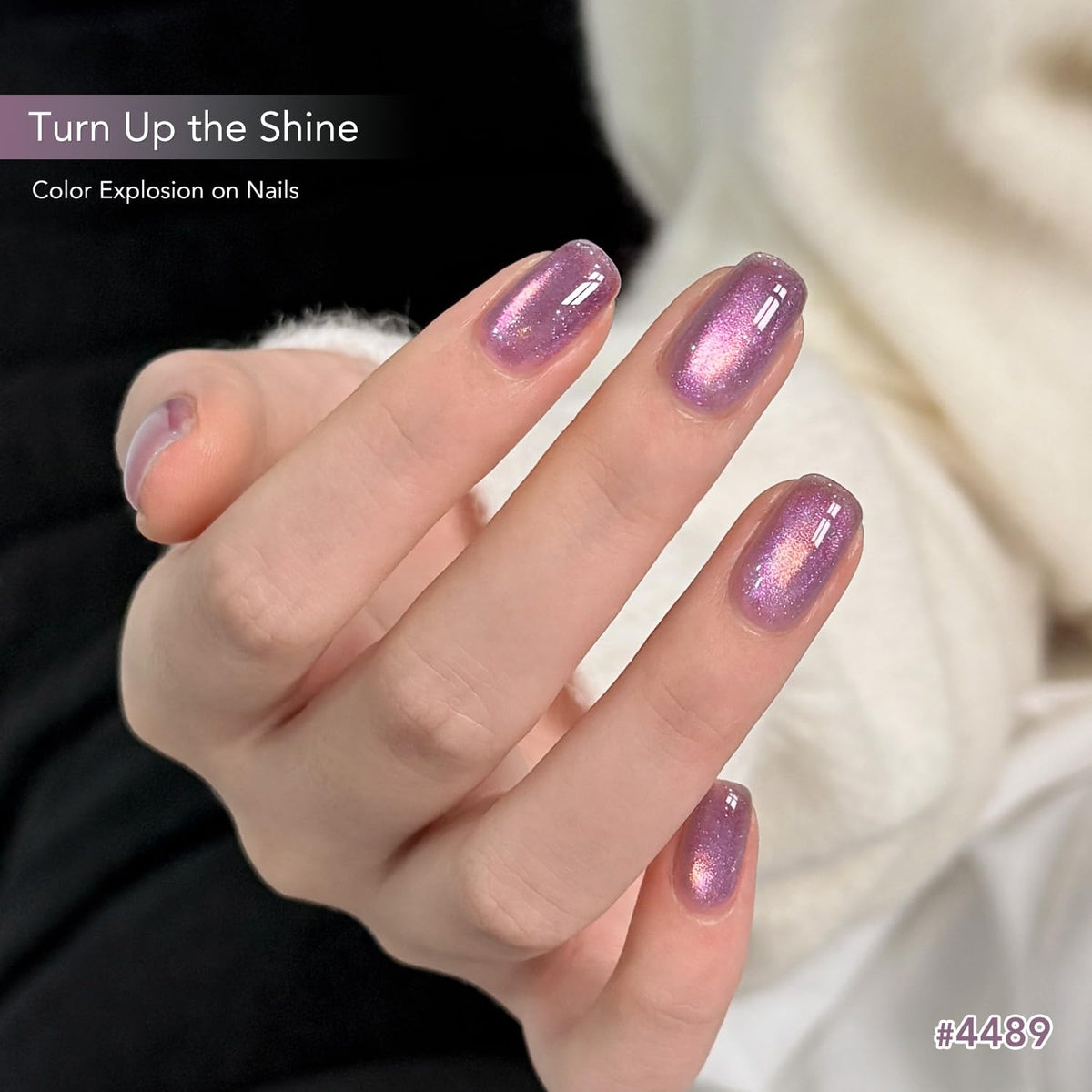GAOY swatches on nails showing rainbow cat-eye effect for salon-quality results