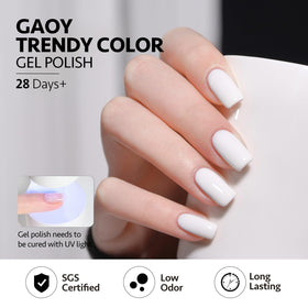 GAOY texture swatches on nail wheel showing jelly sheen options and glossy plus matte finish benefits