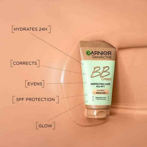 Garnier applied to cheek demonstrating even coverage and natural-looking finish