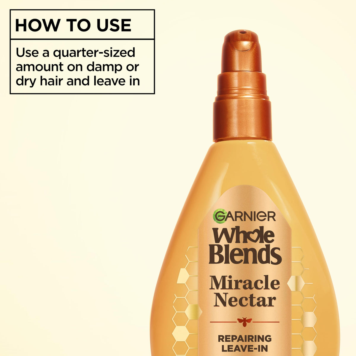 Garnier before and after image showing improved manageability and reduced frizz