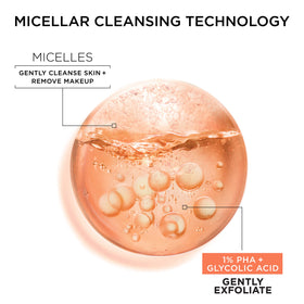 Garnier close-up texture drop highlighting gentle exfoliation