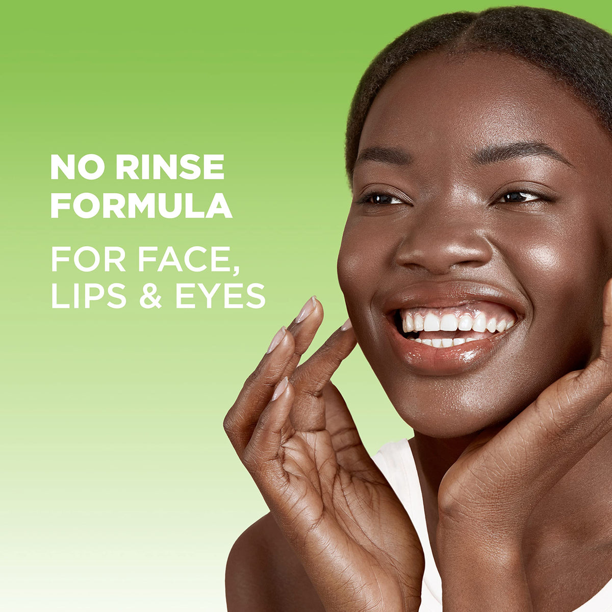 Garnier cotton pad soaked with cleansing water demonstrating gentle texture