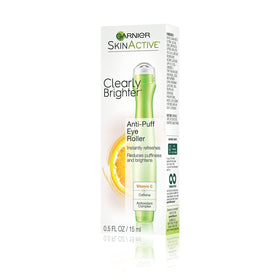 Garnier label closeup focusing on caffeine ingredient benefit