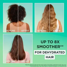 garnier Fructis Aloe Vera+ mask creamy texture close-up illustrating rich hydration and lightweight finish