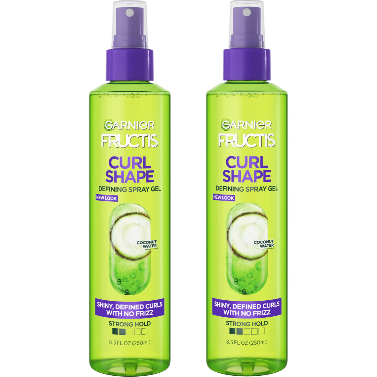 Garnier Fructis front packaging showing 17 oz twin pack and styling benefits