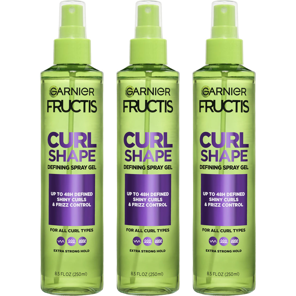 Garnier Fructis front packaging showing product benefits and 3-count value