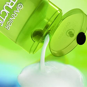 Garnier bottles staged in bathroom illustrating daily routine benefit