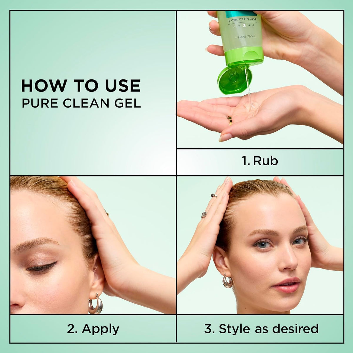 Garnier Fructis finished textured style showing non-flaking natural hold benefit