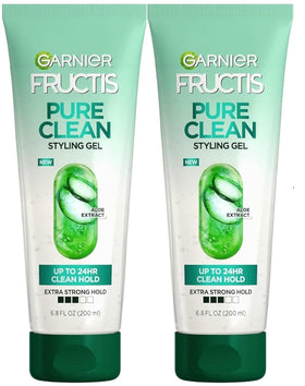 Garnier Fructis front packaging showing clean-hold styling gel benefit