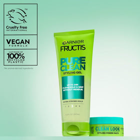 Garnier Fructis label ingredients detail showing natural-derived formula benefit