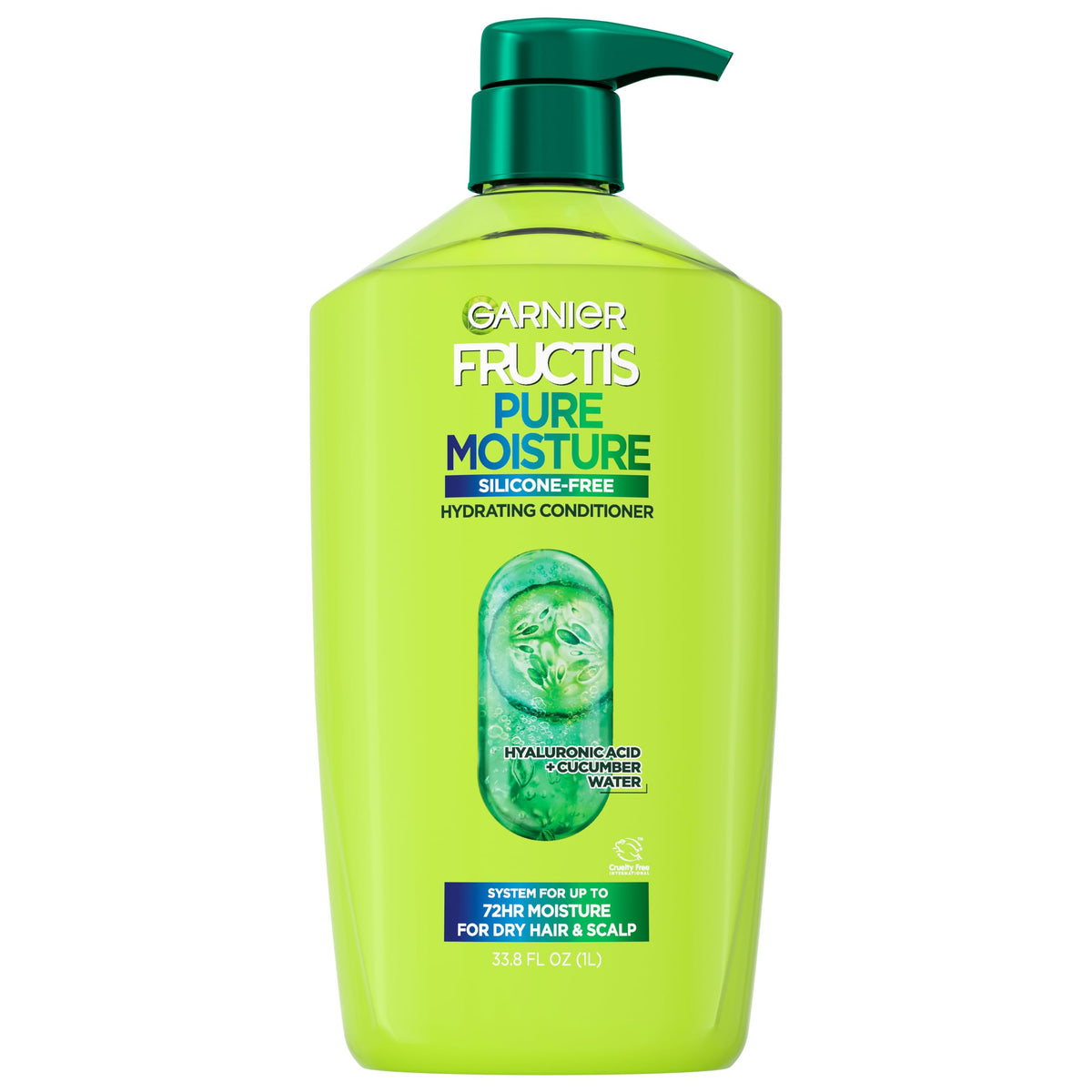 Garnier Fructis front label showing product name and size, clear benefit