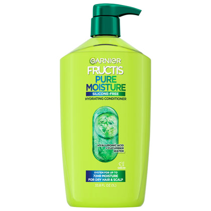 Garnier Fructis front label showing product name and size, clear benefit