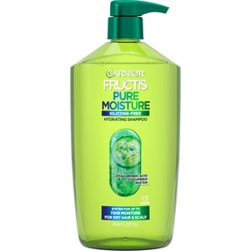 Garnier Fructis front packaging showing large 33.8 fl oz bottle and brand benefits