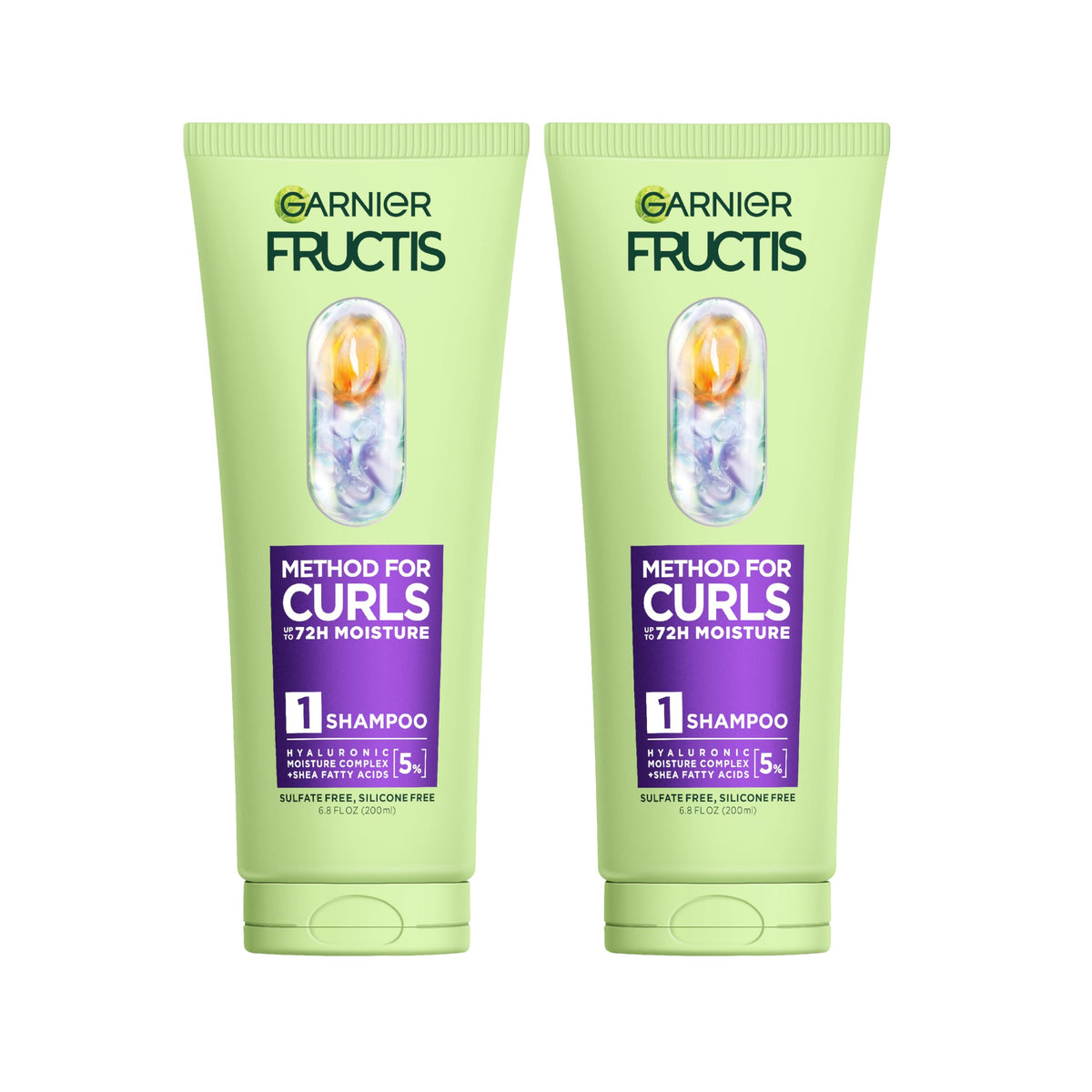 Garnier front packaging showing size and curl branding for easy selection