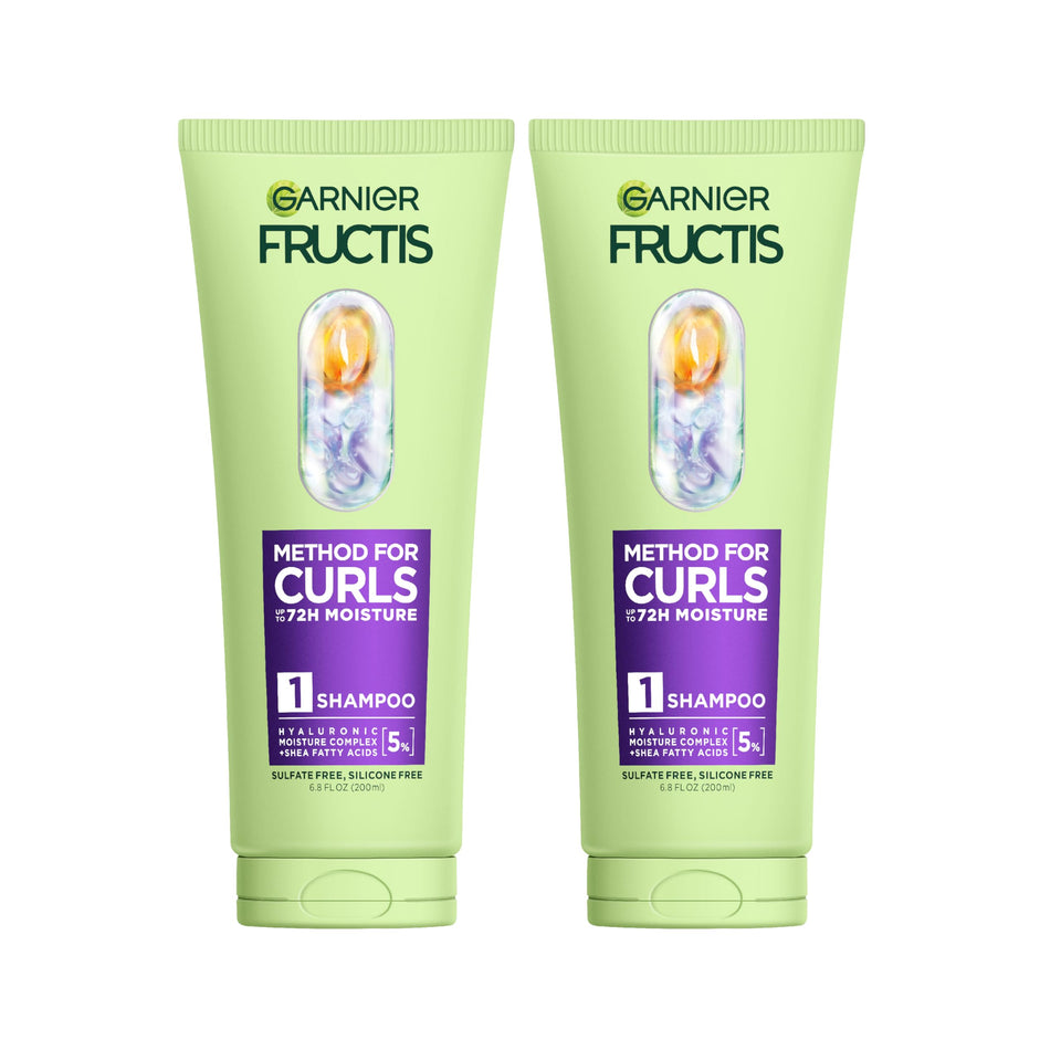 Garnier front packaging showing size and curl branding for easy selection