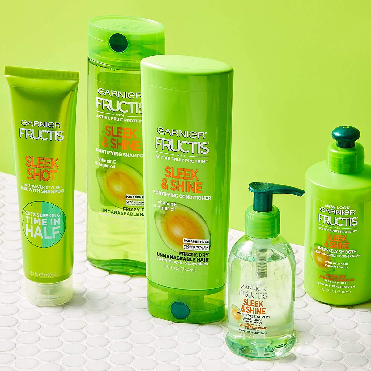 Garnier before and after hair showing smoother, shinier finish