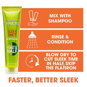 Garnier product in-shower being applied showing faster styling benefit