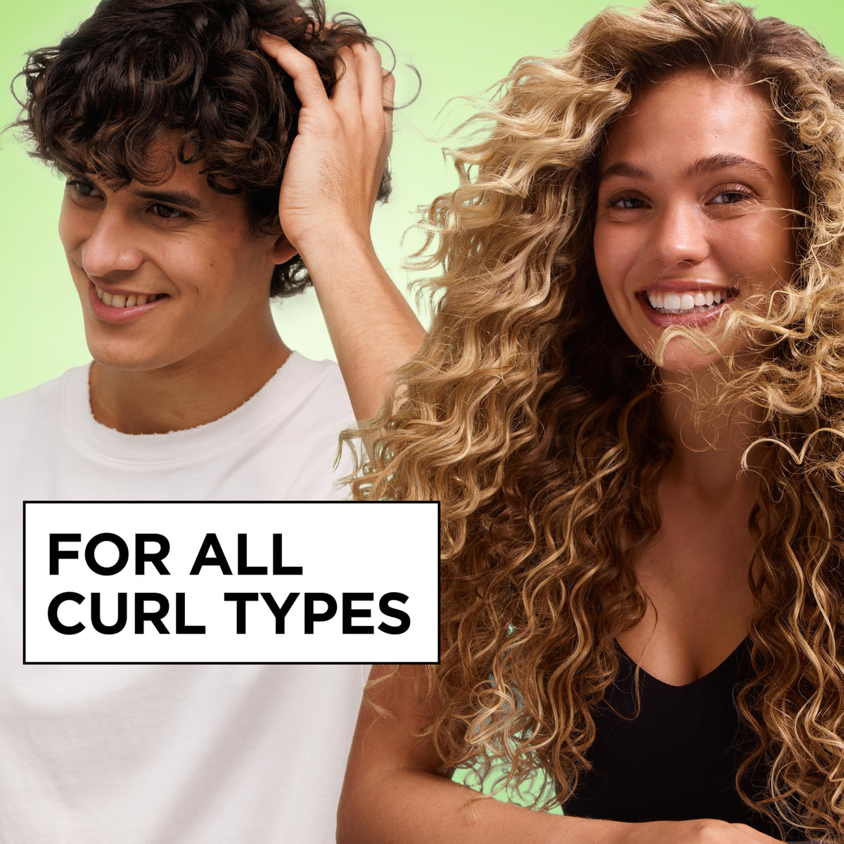 Garnier Fructis styled curls outdoors showcasing frizz control and shine