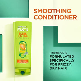 Garnier Fructis cream texture close-up showing lightweight smoothing finish