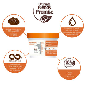 Garnier next to a shampoo bottle showing 390ml scale