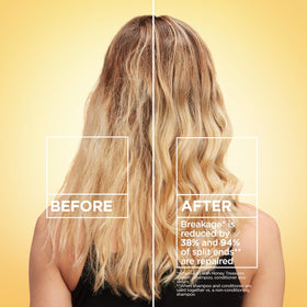 Garnier back label close-up listing ingredients and usage benefits