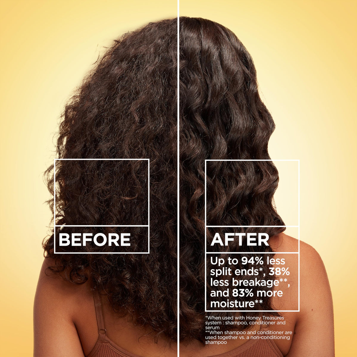 Garnier back label close-up highlighting ingredients and claims