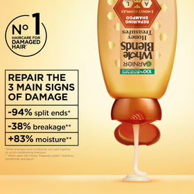 Garnier conditioner cream close up showing rich texture for detangling and softness