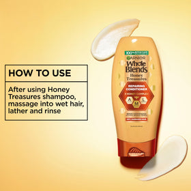 Garnier conditioner applied to wet hair improving manageability