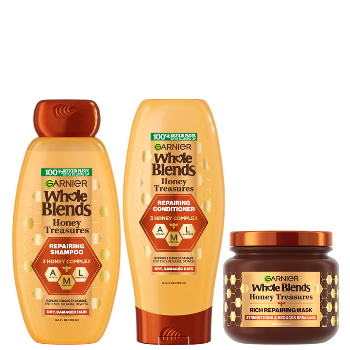Garnier front packaging showing kit and benefits for damaged hair