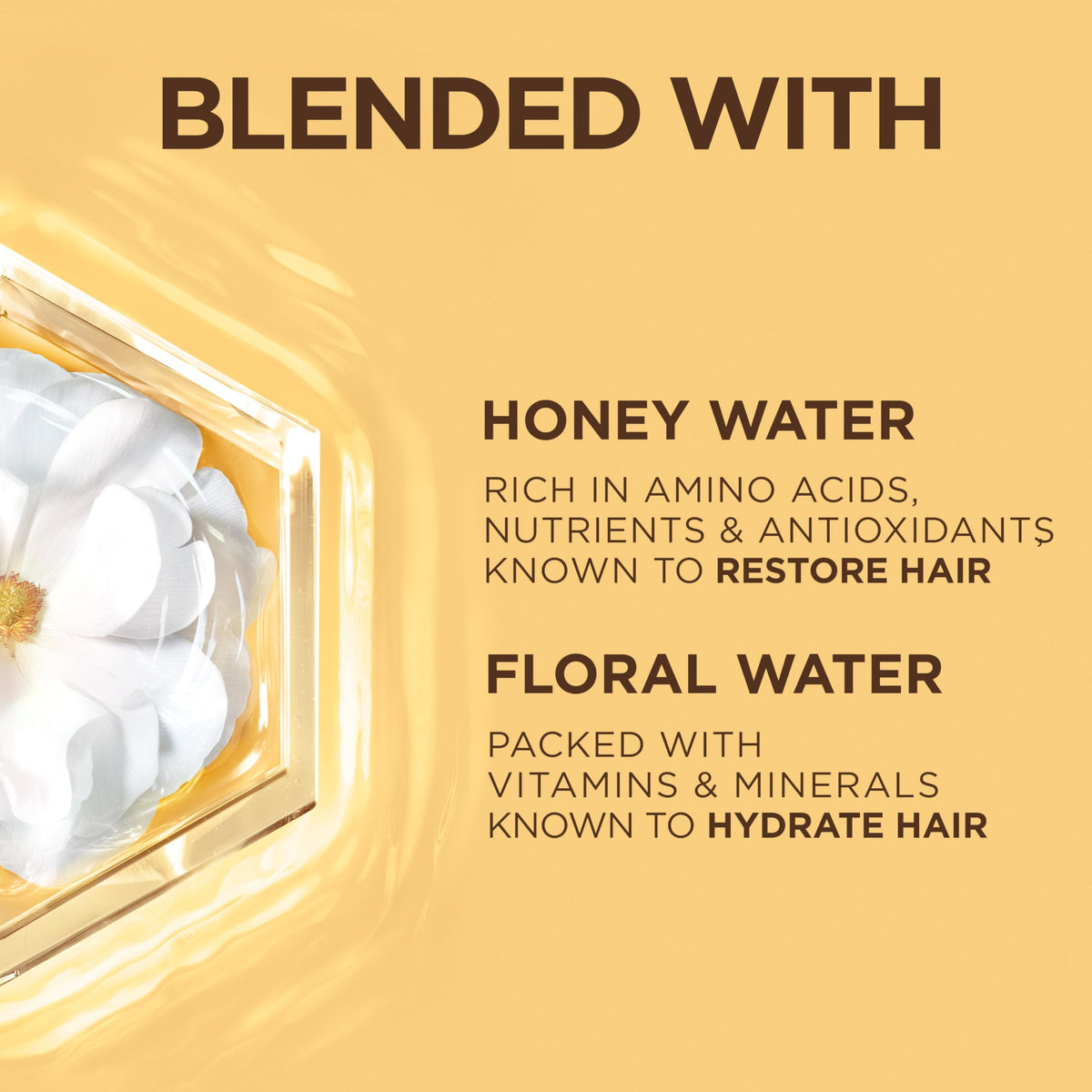 Garnier bottle label emphasizing recycled plastic packaging and eco benefit